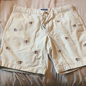 Club Room Men's Tan Shorts with bulldog Print size   32